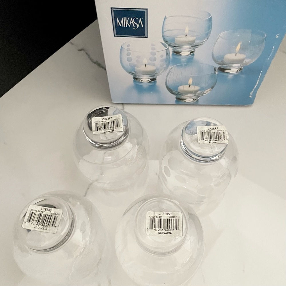 SET of 4 Cheers Footed Votive Holders by Mikasa - Picture 5 of 7
